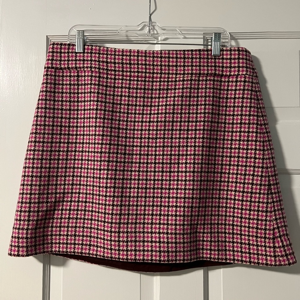 Pink plaid patterned J.Crew Skirt